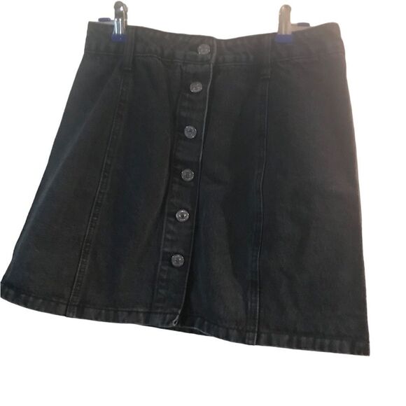 Forever 21 girls size medium black denim button up mini skirt - Picture 16 of 16